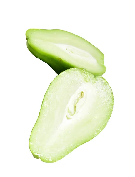 Chayote Fresco Sechium Edule Aislado Con Camino Recorte Sin Sombra — Foto de Stock