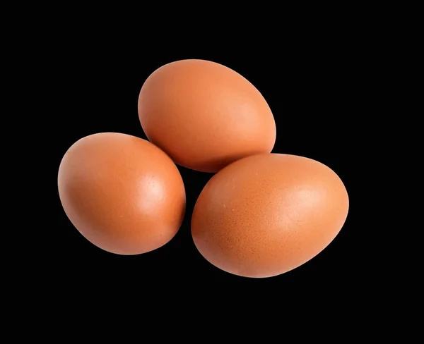 Ovos Galinha Reais Com Caminho Recorte Sem Sombra Fundo Branco — Fotografia de Stock