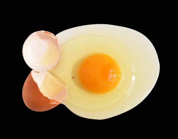 Real Chicken Egg Brown Half Broken Eggs Egg Yolk Clipping — Stock Photo, Image