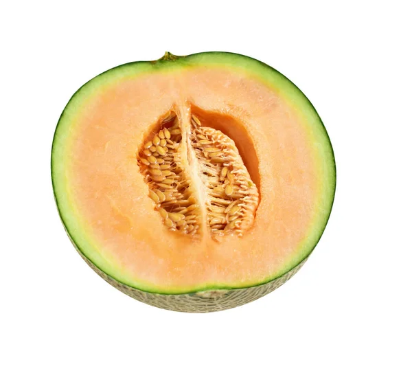 Melon Cantaloup Frais Fruit Japonais Isolé Avec Chemin Coupe Pas — Photo