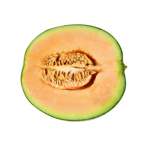 Färsk Kantaloupe Melon Japansk Frukt Isolerad Med Klippning Väg Ingen — Stockfoto