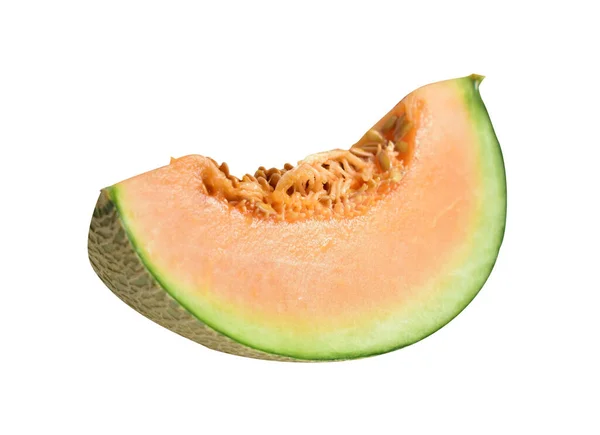 Frische Cantaloupe Melone Japanische Früchte Isoliert Mit Clipping Pfad Kein — Stockfoto