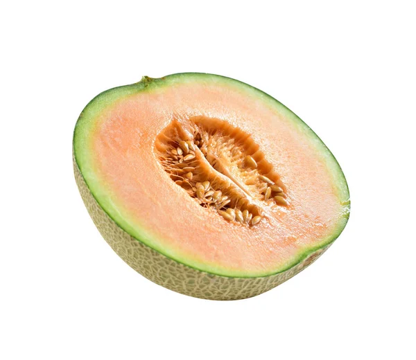 Verse Meloen Meloen Japanse Fruit Geïsoleerd Met Clipping Pad Geen — Stockfoto