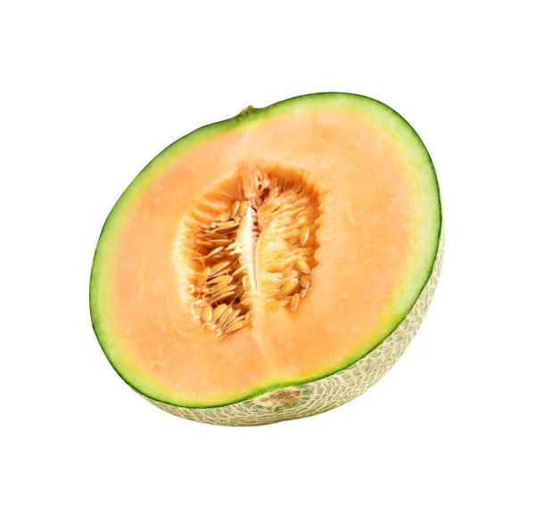 Melon Cantaloup Frais Fruit Japonais Isolé Avec Chemin Coupe Pas — Photo