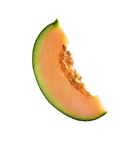 Fresh Cantaloupe Melon Japanese Fruit Isolated Clipping Path Shadow White — Stock Photo, Image