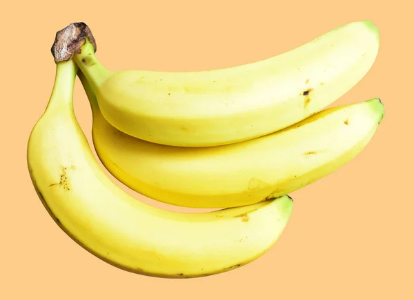 Sárga Banán Izolált Banán Csokor Nyírás Útvonal Fehér Háttérrel Helyi — Stock Fotó