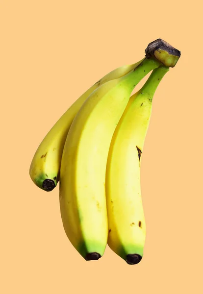 Gele Bananen Geïsoleerd Bananenbos Met Knippad Witte Achtergrond Actueel Vers — Stockfoto