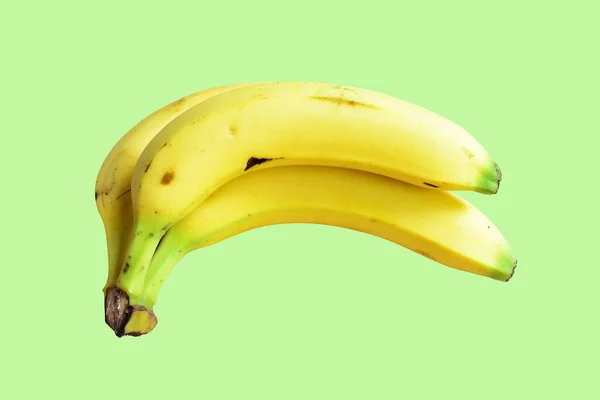 Gele Bananen Geïsoleerd Bananenbos Met Knippad Witte Achtergrond Actueel Vers — Stockfoto