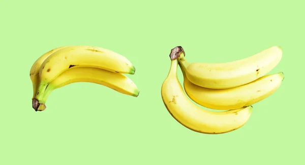 Gele Bananen Geïsoleerd Bananenbos Met Knippad Witte Achtergrond Actueel Vers — Stockfoto