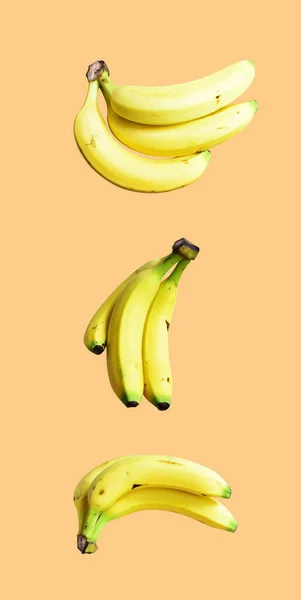 Bananes Jaunes Isolées Bouquet Bananes Avec Chemin Coupe Fond Blanc — Photo