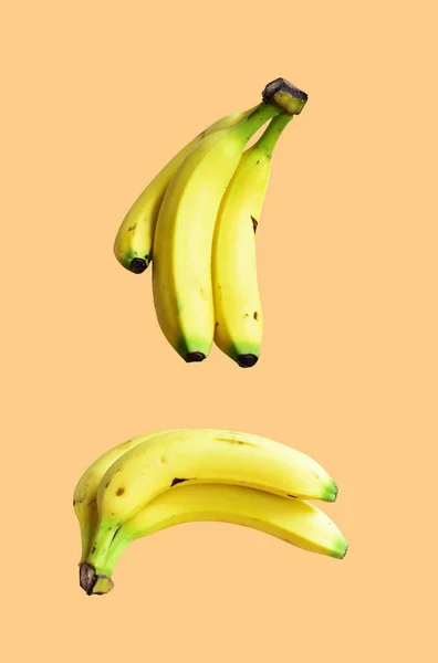 Bananas Amarelas Isoladas Bananeira Com Caminho Recorte Fundo Branco Frutas — Fotografia de Stock