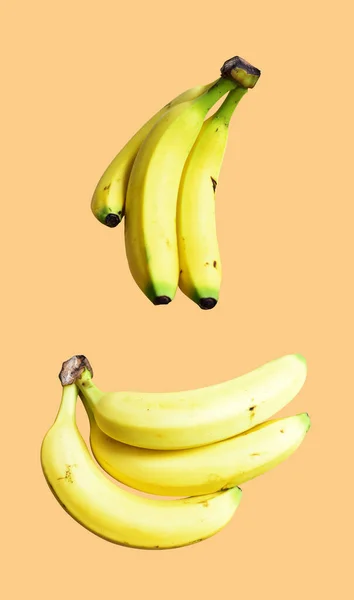 Yellow Bananas Isolated Banana Bunch Clipping Path White Background Topical — Stock Photo, Image