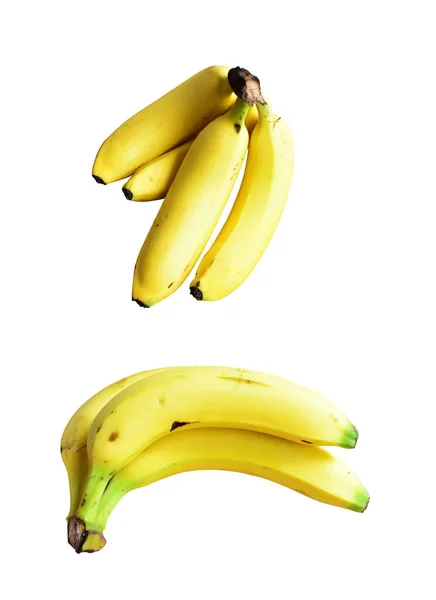 Yellow Bananas Isolated Banana Bunch Clipping Path White Background Topical — Stock Photo, Image