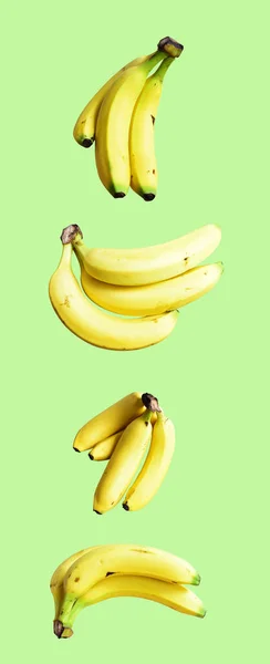 Bananas Amarelas Isoladas Bananeira Com Caminho Recorte Fundo Branco Frutas — Fotografia de Stock