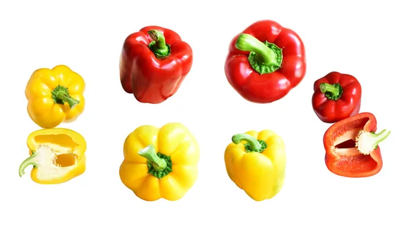 Red Bell Pepper Isolated White Background Clipping Path Shadow — Stock Photo, Image