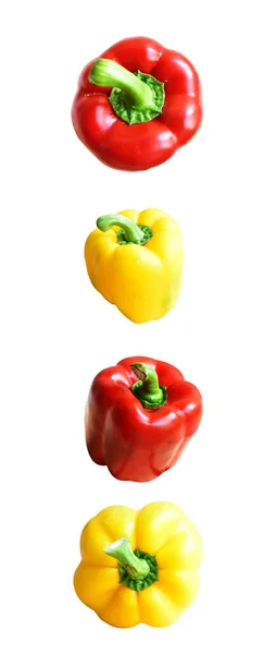 Red Bell Pepper Isolated White Background Clipping Path Shadow — Stock Photo, Image