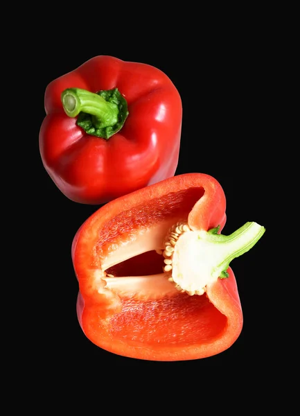 Red Bell Pepper Isolated White Background Clipping Path Shadow — Stock Photo, Image