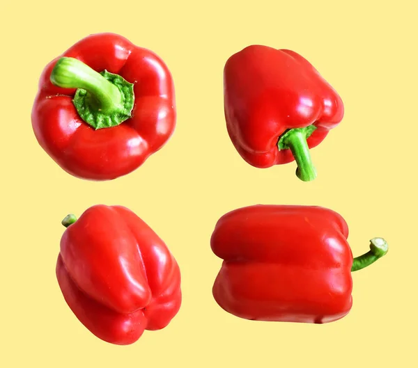 Vörös Harang Paprika Elszigetelt Fehér Háttér Nyírás Útvonal Nincs Árnyék — Stock Fotó