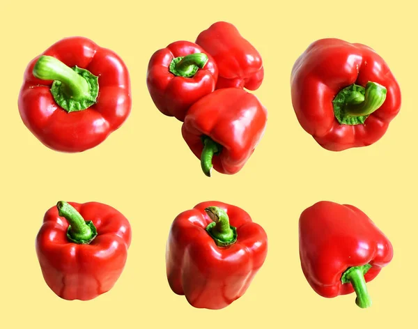 Vörös Harang Paprika Elszigetelt Fehér Háttér Nyírás Útvonal Nincs Árnyék — Stock Fotó