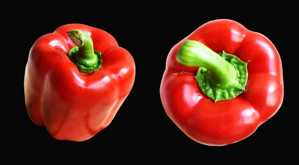 Rode Paprika Geïsoleerd Witte Achtergrond Met Clipping Pad Geen Schaduw — Stockfoto