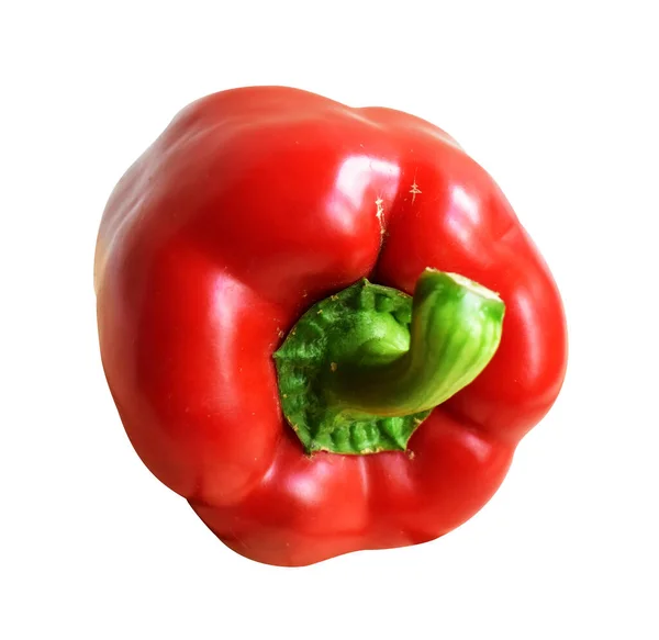 Rote Paprika Isoliert Auf Weißem Hintergrund Mit Clipping Pfad Kein — Stockfoto