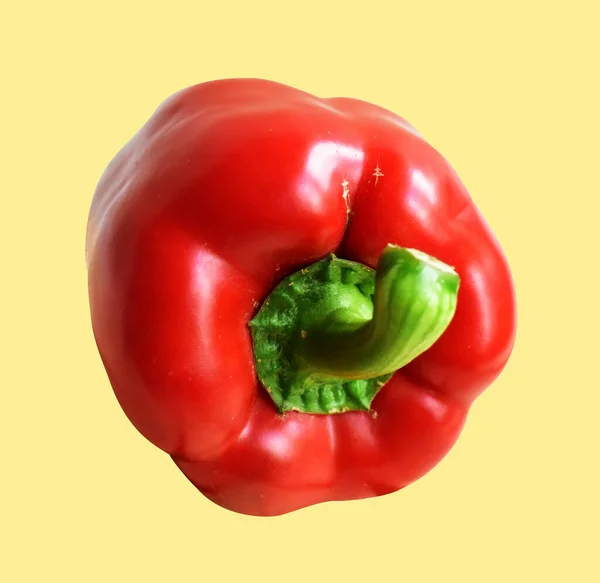 Κόκκινο Bell Pepper Απομονώνονται Λευκό Φόντο Απόληξη Μονοπάτι Δεν Σκιά — Φωτογραφία Αρχείου