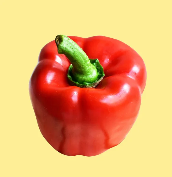 Κόκκινο Bell Pepper Απομονώνονται Λευκό Φόντο Απόληξη Μονοπάτι Δεν Σκιά — Φωτογραφία Αρχείου