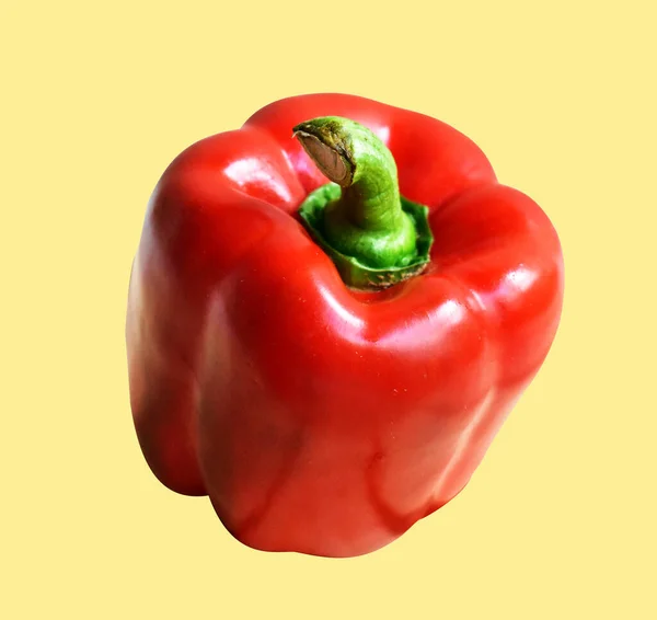 Κόκκινο Bell Pepper Απομονώνονται Λευκό Φόντο Απόληξη Μονοπάτι Δεν Σκιά — Φωτογραφία Αρχείου