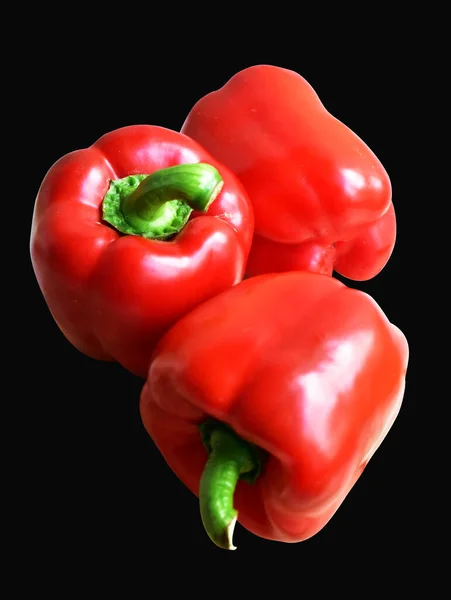 Röd Bell Pepper Isolerad Vit Bakgrund Med Klippning Väg Ingen — Stockfoto