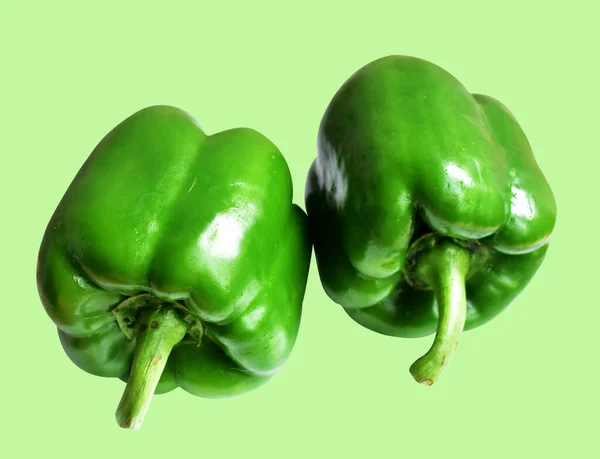 Čerstvé Zelené Papriky Izolované Výstřižkem Cestu Černém Pozadí Žádný Stín — Stock fotografie