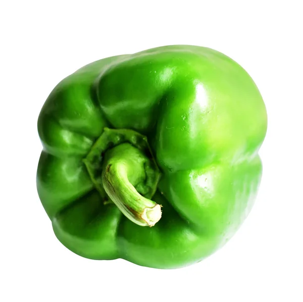 Fresh Green Bell Peppers Isolated Clipping Path Black Background Shadow — Stock Photo, Image