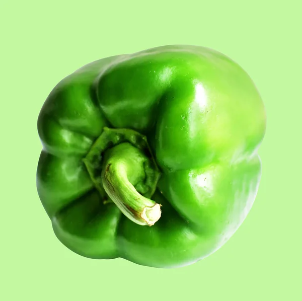 Verse Groene Paprika Geïsoleerd Met Clipping Pad Zwarte Achtergrond Geen — Stockfoto