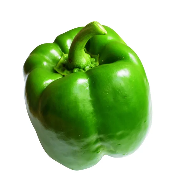 Fresh Green Bell Peppers Isolated Clipping Path Black Background Shadow — Stock Photo, Image