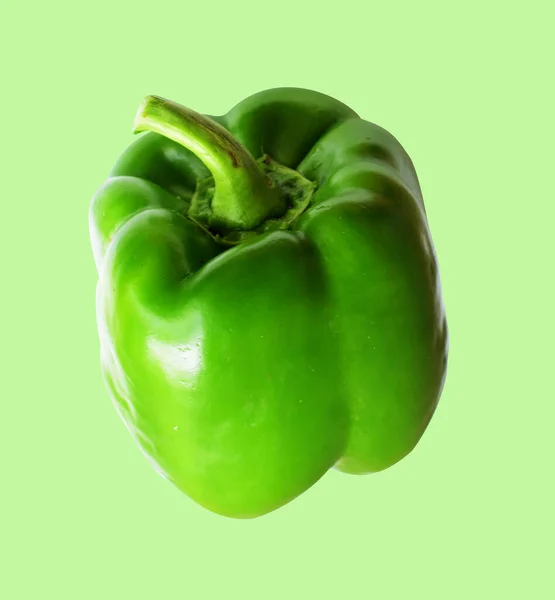 Frische Grüne Paprika Isoliert Mit Clipping Pfad Schwarzem Hintergrund Kein — Stockfoto