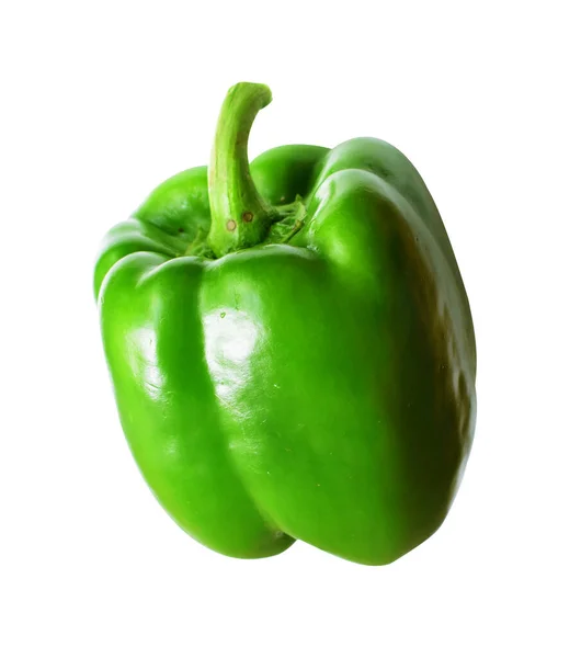 Fresh Green Bell Peppers Isolated Clipping Path Black Background Shadow — Stock Photo, Image