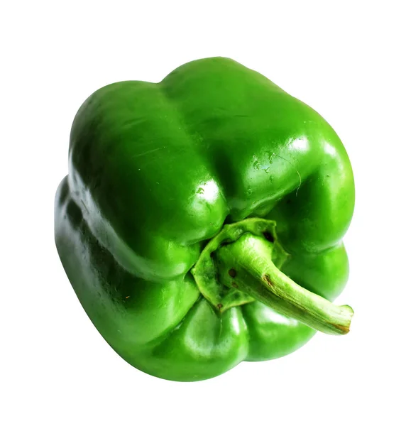 Frische Grüne Paprika Isoliert Mit Clipping Pfad Schwarzem Hintergrund Kein — Stockfoto