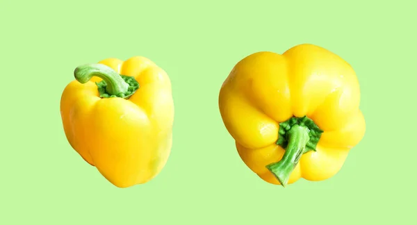 Yellow Bell Pepper Isolated White Background Clipping Path Shadow Slices — Stock Photo, Image
