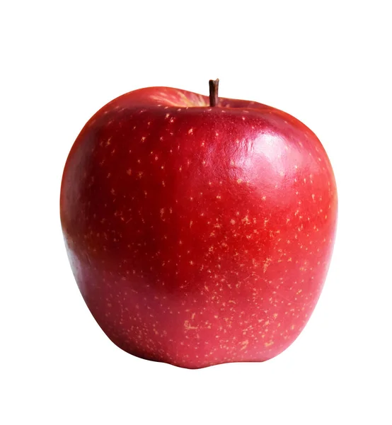 Czerwone Jabłko Odizolowane Ścieżką Wycinania Białym Tle Bez Cienia Świeże — Zdjęcie stockowe