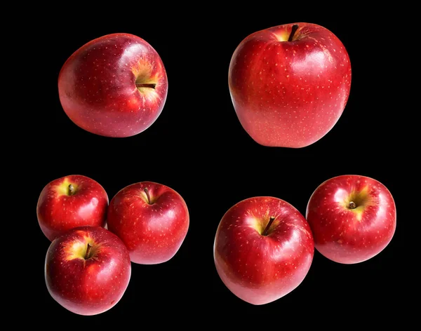 Pomme Rouge Isolée Avec Chemin Coupe Fond Blanc Pas Ombre — Photo