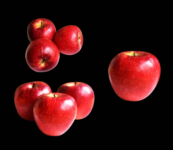 Manzana Roja Aislada Con Ruta Recorte Fondo Blanco Sin Sombra — Foto de Stock