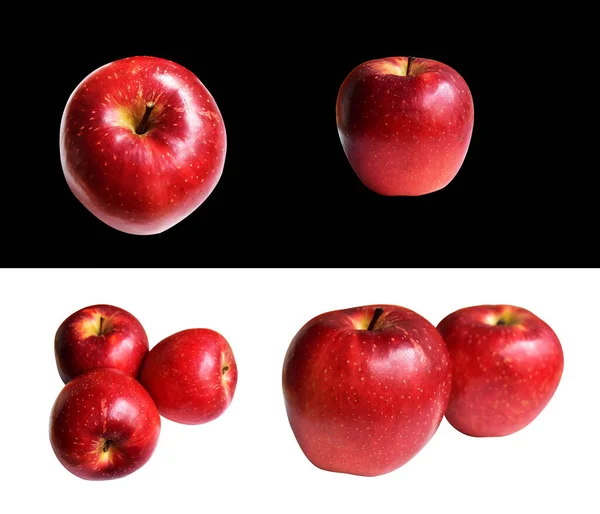 Czerwone Jabłko Odizolowane Ścieżką Wycinania Białym Tle Bez Cienia Świeże — Zdjęcie stockowe
