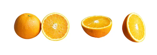 Narancssárga Elszigetelt Fehér Háttérrel Árnyék Nélkül Egészséges Gyümölcsökkel — Stock Fotó