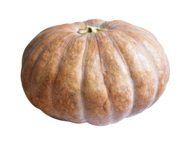 Dilimlenmiş balkabağı ya da balkabağı parçaları beyaz arka planda kırpma yolu var, gölgesi yok