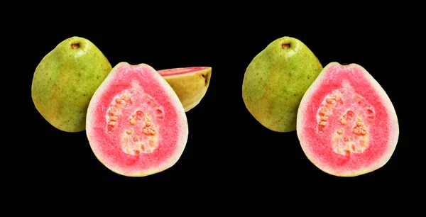 Плоды Розово Красной Гаувы Изолированы Других Плодов Белом Фоне Тени — стоковое фото