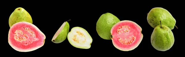 Vers Roze Rood Gauva Fruit Geïsoleerd Met Clipping Pad Witte — Stockfoto