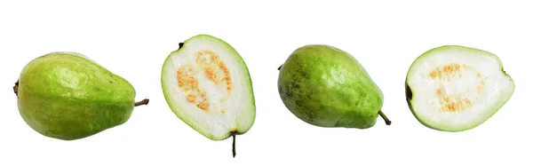 Färsk Gauva Frukt Isolerad Med Klippbana Bakgrunden Ingen Skugga Tropisk — Stockfoto