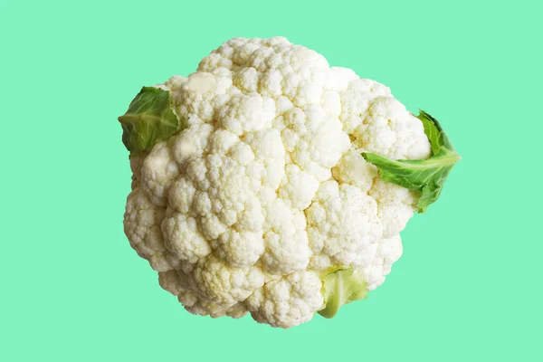 Verse Bloemkool Geïsoleerd Groene Broccoli Geïsoleerd Met Clipping Pad Witte — Stockfoto