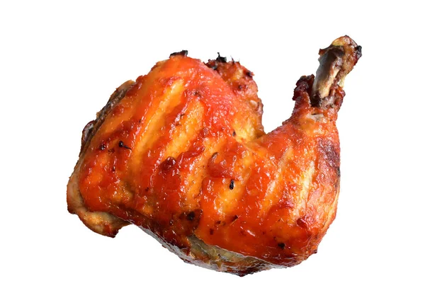 Grilled Chicken Turkey Quarter Legs Isolated Clipping Path White Background — Stock Photo, Image