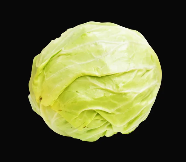 新鲜的绿色卷心菜 有剪枝路径 白色背景 无阴影 卷心菜半 — 图库照片