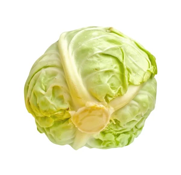 Fresh Green Cabbage Isolated Clipping Path White Background Shadow Cabbage — Stock Photo, Image